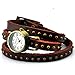 Sinceda Retro Watch Women's Punk Wrap Genuine Leather Fashion Watch Rivet Strap