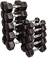 Body Solid SDRS550 5-50-Pound Rubber Hex Dumbbell Set