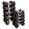 Body Solid SDRS550 5-50-Pound Rubber Hex Dumbbell Set
