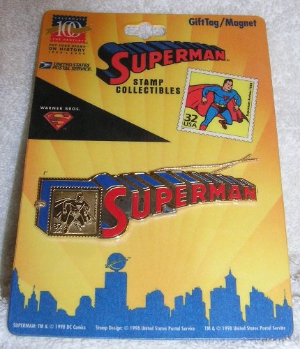  1998 Superman Postage Stamp Gift Tag / Magnet