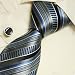 Blue striped silk ties for men dark gray mens gifts formalwear silk necktie cufflinks set 5018