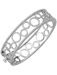 14K White Gold 6 7/8 ct. Diamond Bangle Bracelet