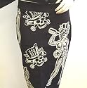 Lucky 13 Voodoo Doll Skirt, Devil in Skirts Black Pencil Skirt with Voodoo Doll and Skulls Design Womens Sizes: Small