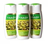 Silky Smooth Conditioner - Olive Oil Conditioner with Avocado Extract - Herbal Conditioner - Sulfate Free - Scalp Therapy - Moisture Therapy - ALL Natural - Each 3.7 Ounces - Value Pack of 3 X 110ml (11.16 Ounces) - Vaadi Herbals