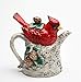 Cosmos Gifts 10709 Fine Ceramic Hand Painted Cardinal with Pine Cones On Birch Tree Teapot, 6