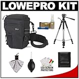 Lowepro Toploader Pro 70 AW Digital SLR Camera Holster Bag/Case (Black) + T ....