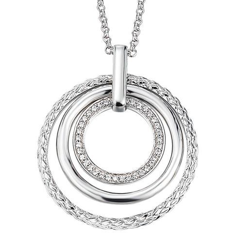 Esprit Damen-Kette round in round 925 Sterlingsilber 37 Zirkonia farblos ca. 42+3 cm S.ESN Preisvergleich