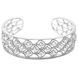 Sterling Silver Cubic Zirconia Cuff Bracelet