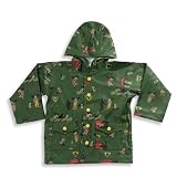 Hatley - Boys Camping Moose Hooded Raincoat, Army Green
