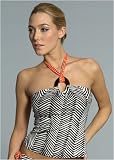 La Blanca Zebra Crossing Halter Tankini Top