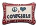 Manual Woodworkers & Weavers Peace Love Cowgirls Pillow with Corded Edges, 12-1/2 by 8-1/2-Inch Manual Woodworkers & Weavers Peace Love Cowgirls Pillow with Corded Edges, 12-1/2 by 8-1/2-Inch