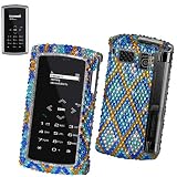 New Fashionable Perfect Fit Hard Diamante Protector Skin Cover (Faceplate/Snap On) Full Rhinestones Diamond Bling for Sanyo Incognito SCP-6760 Boost Mobile,Sprint
