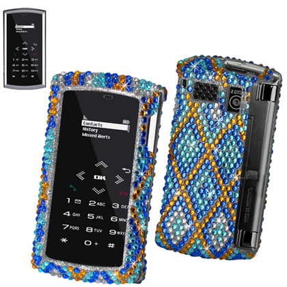 New Fashionable Perfect Fit Hard Diamante Protector Skin Cover (Faceplate/Snap On) Full Rhinestones Diamond Bling for Sanyo Incognito SCP-6760 Boost Mobile,Sprint