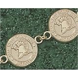 Army Black Knights Solid 14K Gold Bicentennial Seal 1/2'' Bracelet 7 1/4''