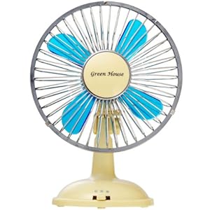 GREEN HOUSEUSB扇風機 クラッシックブルーGH-USB-FANCB