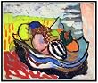 Still Life Fruit, Early Original Oil Painting on Board By Listed Artist Barbara Stevenson (Judith Deim) - Unframed Artwork