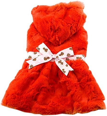 2014 New Fashion Small Dog Clothes Winter Supersoft Plush Pet Dog Dress XXL Orange