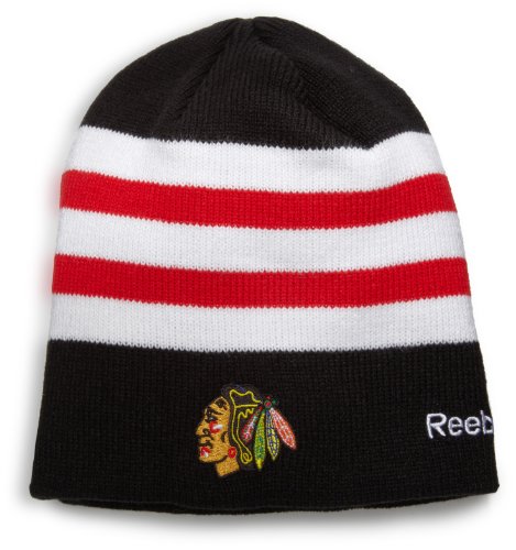 NHL Men's Center Ice Official Team Player Knit Hat (Chicago Blackhawks, One Size Fits All)