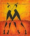African Dance Oil Painting on Canvas Hand Made Replica Finest Quality 20in X 24in