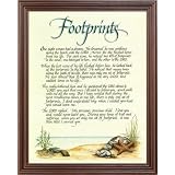 Footprints In The Sand Jesus Christ Religious Picture Framed Art Print by Art Prints Inc