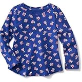 オールドネイビー OLD NAVY/ ロングスリーブ プリント スクープ-ネックティ ブルー フローラル トップス長袖Tシャツ 3歳【並行輸入】