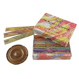 The Mother's Fragrances Incense GIFT BOX with 84 mini sticks plus a wooden holder - FAIR TRADE