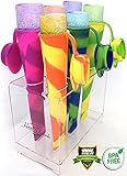 Popsicle Molds - Maker with Attached Cap,Silicone Ice Pop Molds [Set of 6] with Perfect Popsicle Holder - Ice Pop Maker Set