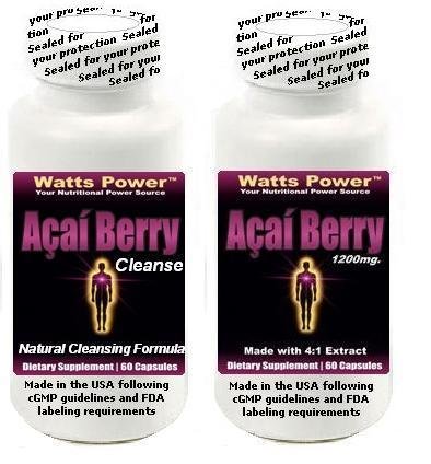 New Watts Power Pure Amazon Acai Berry 1200mg PDS & Acai Berry Extreme ...
