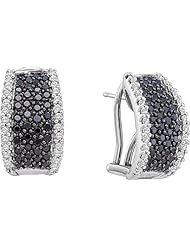 1.50ctw Black Diamond Fashion Earrings 14K White Gold w/ 136 Diamonds
