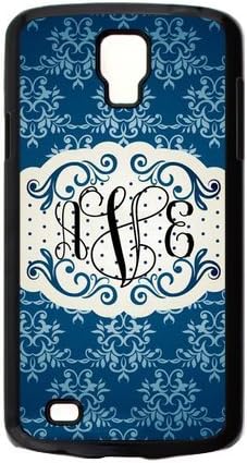 Zig Zag Navy Blue Vintage European Pattern Black Monogram Personalized Custom Plastic Case For Samsung Galaxy S4 Active I9295