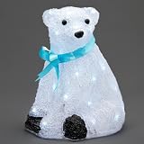Sitting POLAR BEAR with 40 LEDs, 28cm tall - 3D Christmas decoration, indoor/outdoor - 6123-203