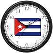 Flag of Cuba - Cuban Theme Wall Clock by WatchBuddy Timepieces (White Frame)