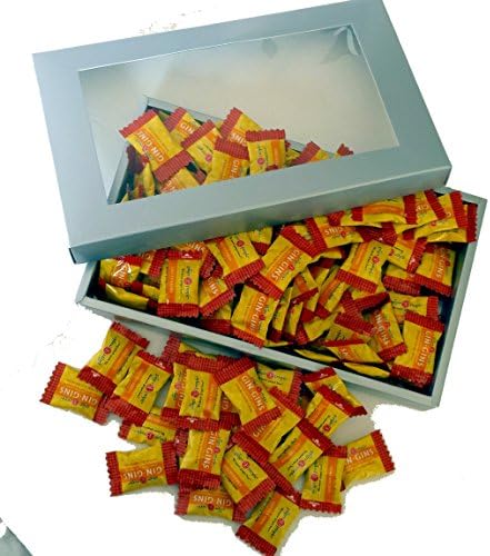 Gin Gin's Double Strength Ginger Hard Candy, 1 Lb in a Silver Gift Box with Window