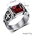 MD Men's Vintage Pinky Crystal Stainless Steel Cross Ring Band Gothic Biker Silver Black Red