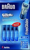 Braun SCR4 FreeGlider refill, 4 refills per pack