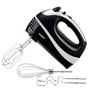 Review and Buying Guide of Buying Guide of VonShef Professional 300W Hand Mixer, Black - Includes Chrome Beaters, Dough Hooks, Balloon Whisk + 5 Speed With Turbo Button Review and Buying Guide of Buying Guide of VonShef Professional 300W Hand Mixer, Black - Includes Chrome Beaters, Dough Hooks, Balloon Whisk + 5 Speed With Turbo Button