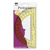 Charles Leonard Inc. Protractor, 6 Inch Open Center, Clear Plastic, 77106)