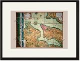 Black Framed/Matted Print 17x23, Plan of the City of New York