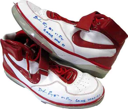 Brandon Roy Autographed / Signed 2007 Game Used Portland Trail Blazers Red / White Shoes