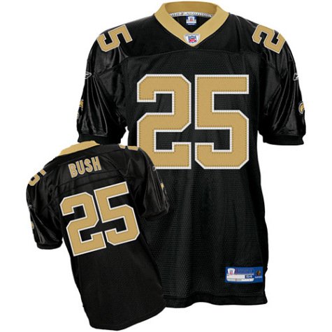 Men`s New Orleans Saints #25 Reggie Bush Team Authentic Jersey - 50