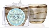 Baby Keepsake: Blue Dove Design Personalized Elegant Scented Pottery Votive Candles - (Set of 24)