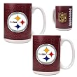 Pittsburgh Steelers 2pc 15oz Gameball Ceramic Mug Set - Primary logo NFL Football