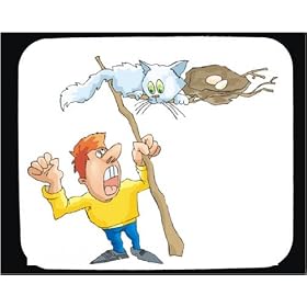 Decorated Mouse Pad with man, tree, human, body, individuals, individual, persons, cat, nest, humans, people, person, anger
