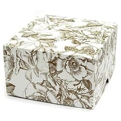 Gold Toile - Set of 4 Two Piece Gift Boxes (5" x 5" x 3")
