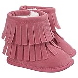 ゴシレ Gosear 幼児 女の子 男の子 冬 温かみ 雪の起動 タッセル ベビー 新生児 ブーツ 靴 ため 12-18ヶ月 赤ちゃん 薄赤色 L