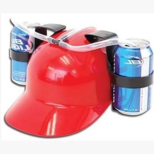 LOHOME® Beer and Soda Coke Cool Helmet Drinking Cap Drinking Hat with Straws Can Holder Toys