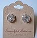Summerfield Collection Silver-tone Faux Druzy Stone Stud Earrings 12mm (Gray)