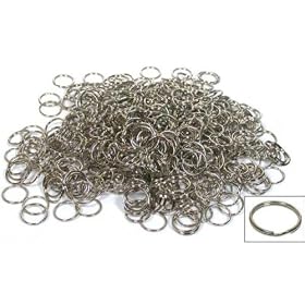 500 Split Rings Key Chain Connectors Steel Parts 24mm by 