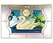 Swan Pink Border Art Glass Panel Wall Window Hanging Suncatcher 14 x 20