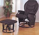 Furniture online: Black Leatherette Cushion Swivel Glider Recliner